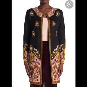 Vertigo long cardigan with paisley print, size XS